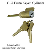 G-U / Ferco 1 Inch Cylinder, Schlage Keyway - Keyed Alike - Brushed Chrome