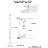 G-U MONOLOCK 35/92 SINGLE POINT MORTISE LOCK (SPL) - STAINLESS STEEL