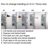 G-U Monolock 50/92 Single Door Lock, Key Below - Stainless Steel
