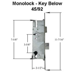 G-U MONOLOCK 45/92 SINGLE DOOR LOCK, KEY BELOW LEVER - STAINLESS STEEL