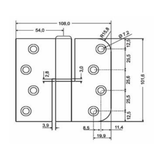 Ferco Three Way Adjustable Hinges, (Box Of 3 Hinges), Square / Round Corners - 6-C8070-Az