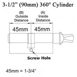 Ferco 45/45 Key/TT 90mm Euro profile cylinder - Satin Nickel