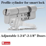 Profile Cylinder for Smart Lock, Adjustable Doors to 3-1/8