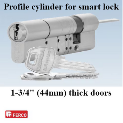 PROFILE CYLINDER FOR SMART LOCK - 44MM (1-3/4") THICK DOORS - SATIN CHROME