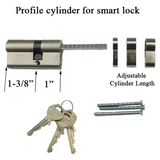 PROFILE CYLINDER FOR SMART LOCK - 44MM (1-3/4") THICK DOORS - SATIN CHROME