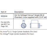 MUL-T-LOCK MTL600 Cylinder for SCHLAGE/ARROW Single Cylinder Deadbolt (4 chamber)
