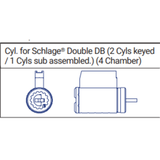 MUL-T-LOCK MTL600 Cylinders for SCHLAGE Double Cylinder Deadbolt (4 chamber)(set of 2)