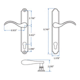 Keyed Entry Swing Door Handle Set For Multipoint Locks Brushed Nickel
