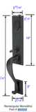 Emtek 451512 Rectangular Monolithic Entrance Handleset - Sandcast Bronze Tubular - Single Cylinder