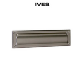 Ives 11" x 2" Opening Magazine Sized Brass Letter Box Plate with Open Back