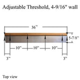 Threshold, Adjustable Oak Cap, 36 X 4-9/16" Wall - Mill Finish - 341004-36-Al