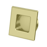 Flush Pull, Square, HD, 2-3/4" x 2-3/4", Solid Brass