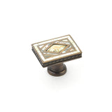 Schaub Avalon Bay, Rectangle Knob, Imperial Shell and Mother of Pearl inlaid on Solid Brass