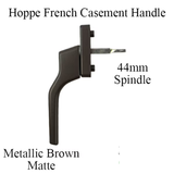 HOPPE FRENCH CASEMENT HANDLE - 44MM SHAFT, METALLIC BROWN MATTE FINISH