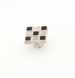 Schaub Avalon Bay, Square Knob, 9 sections, Black Mother & White Mother of Pearl inlaid on Solid Brass