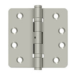 4" x 4" x 1/4" Radius Hinges, Ball Bearings, NRP, Solid Brass