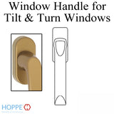 London Non-Locking Handle for Tilt & Turn Windows - Made of Aluminum - Bronze