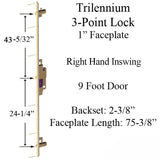 TRILENNIUM 3000 SERIES 75-3/8 INCH, 9 FOOT DOOR, RIGHT HAND INSWING