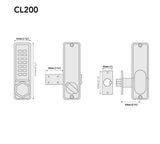 CodeLocks CL210 MECHANICAL Mortice Bolt PVD Stainless Steel