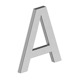 4" LETTER A, E SERIES WITH RISERS, STAINLESS STEEL