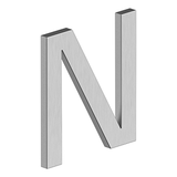 4" LETTER N, E SERIES WITH RISERS, STAINLESS STEEL