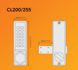CodeLocks CL200 Surface Deadbolt with Key Override, Stainless Steel