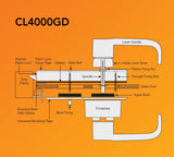 CodeLocks CL4000 ELECTRONIC Glass Door Lock Brushed Steel