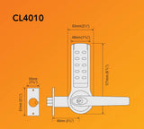 CodeLocks CL4000 ELECTRONIC Tubular Mortice Latch PVD S/Steel