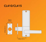 CodeLocks CL410 & CL415 Tubular Latch, PVD Polished Brass