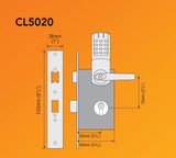 CodeLocks CL5000 ELECTRONIC Anti-Panic Mortice Lock D/Cyl PVD P/Brass