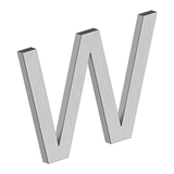 4" LETTER W, E SERIES WITH RISERS, STAINLESS STEEL