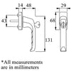 London Handle for Tilt & Turn Windows - Made of Aluminum - White