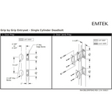 Emtek 453727 Ridgemont Grip by Grip Entrance Handleset - Sandcast Bronze Tubular - Single Cylinder