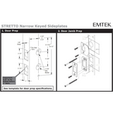 Emtek 8044 STRETTO Narrow Trim Lockset, 1-1/2" x 11" Modern Rectangular Keyed, Brass Tubular, Dummy (Pair)