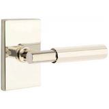 Emtek 5052  Select Brass Lever Handle With Stem And Modern Rectangular Rosette Dummy, Pair