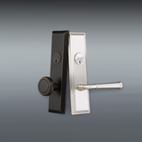 Emtek EMP8821 EMPowered Wilshire 5-1/2" Center-to-Center Keyed Sideplate Lockset, Passage/Single Keyed - Brass Tubular