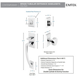 Emtek 4827 Ares Double Cylinder Entrance Handleset - Brass Tubular