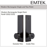 Emtek 5302 Modern Rectangular Single Point Lockset - Brass Tubular - Key in Knob/Lever