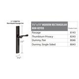 Emtek 8043 STRETTO Narrow Trim Lockset, 1-1/2" x 11" Modern Rectangular Non-Keyed, Brass Tubular, Dummy Single Sided