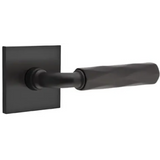 Emtek  5110 Select Brass Lever Handle With Stem And Square Rosette Passage Set