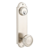 Emtek EMP8996 EMPowered Delaware 5-1/2" Center-to-Center Keyed Sideplate Lockset, Passage/Single Keyed - Brass Tubular