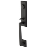 Emtek 452522 Rustic Modern Rectangular Monolithic Entrance Handleset - Sandcast Bronze Tubular - Double Cylinder