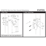 Emtek 8046 STRETTO Narrow Trim Lockset, 1-1/2" x 11" Modern Rectangular Non-Keyed, Brass Tubular, Dummy Pair