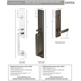 Emtek 4818 Davos Single Cylinder Entrance Handleset - Brass Tubular