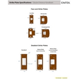 Emtek 4716 Transitional Heritage Sectional Single Cylinder Entrance Handleset - Brass Tubular