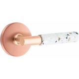 Emtek 5109 Select Brass Lever Handle With Stem And Disk Rosette Passage Set