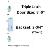 MP Lock, Sentry RS Triple Latch 8-0 Door 5-1/2 PZ x 2-3/4