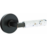 Emtek 5109 Select Brass Lever Handle With Stem And Disk Rosette Passage Set