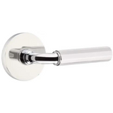 Emtek 5109 Select Brass Lever Handle With Stem And Disk Rosette Passage Set