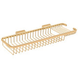 17-1/2" Rectangular Wire Basket w/ Combo, Solid Brass